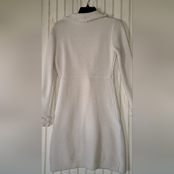 Ladies Boden Cardigan Sweater Pockets Heavy Knit Snap Front Cream Preppy 4 - Picture 8 of 11